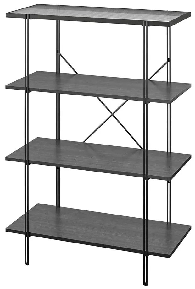 Libreria nera in rovere 79x117 cm Wainwright - Støraa