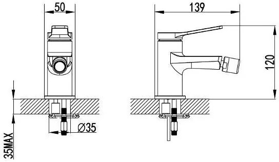 New Line Miscelatore Per Bidet Con Cartuccia In Ceramica cromo