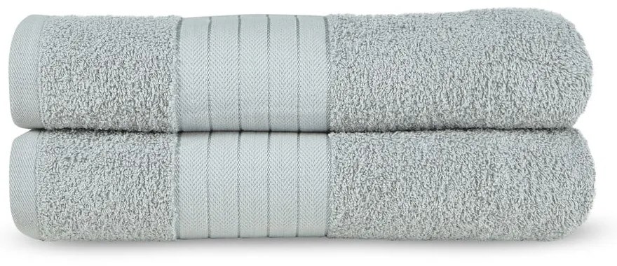 Set di 2 asciugamani in spugna di cotone grigio chiaro 70x140 cm - Good Morning