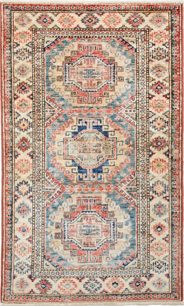Kazak Tappeto orientale 80x130 Beige (Pakistan) Annodato A Mano