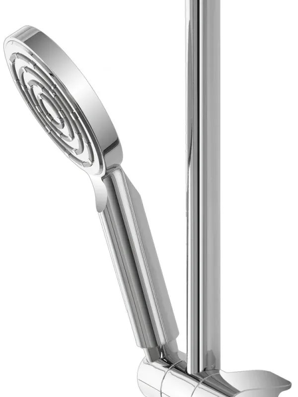 Saliscendi doccia 70 cm regolabile con doccetta tonda in ABS cromato lucido Hidra