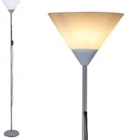 Lampada Piantana da Terra 180cm Design Moderno Paralume E27 40W Metallo Grigio