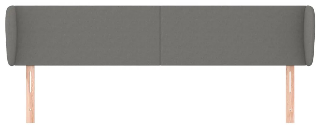 Testiera ad orecchio grigio scuro 183x16x78/88 cm in tessuto