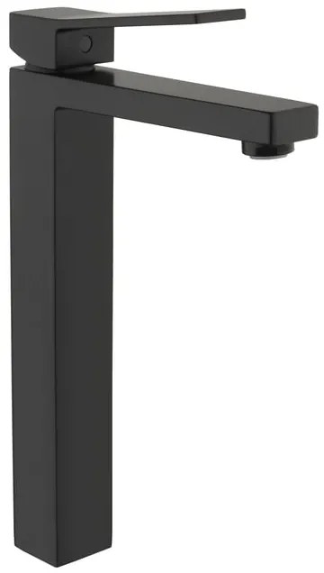 Rubinetto per lavabo getto laminare cristallino Studio nero cromato opaco SENSEA H 35 cm