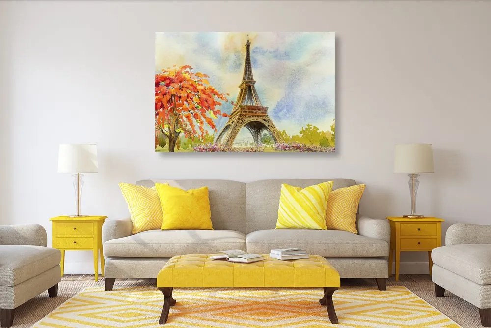 Stampa su tela – Torre Eiffel in colori pastello