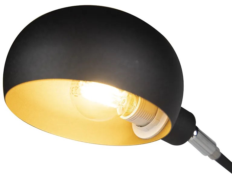 Lampada da terra di design nera 5 luci - Sixties Marmo