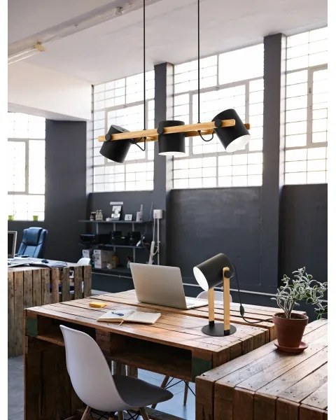 Eglo 43047 - Lampada da tavolo HORNWOOD 1xE27/28W/230V