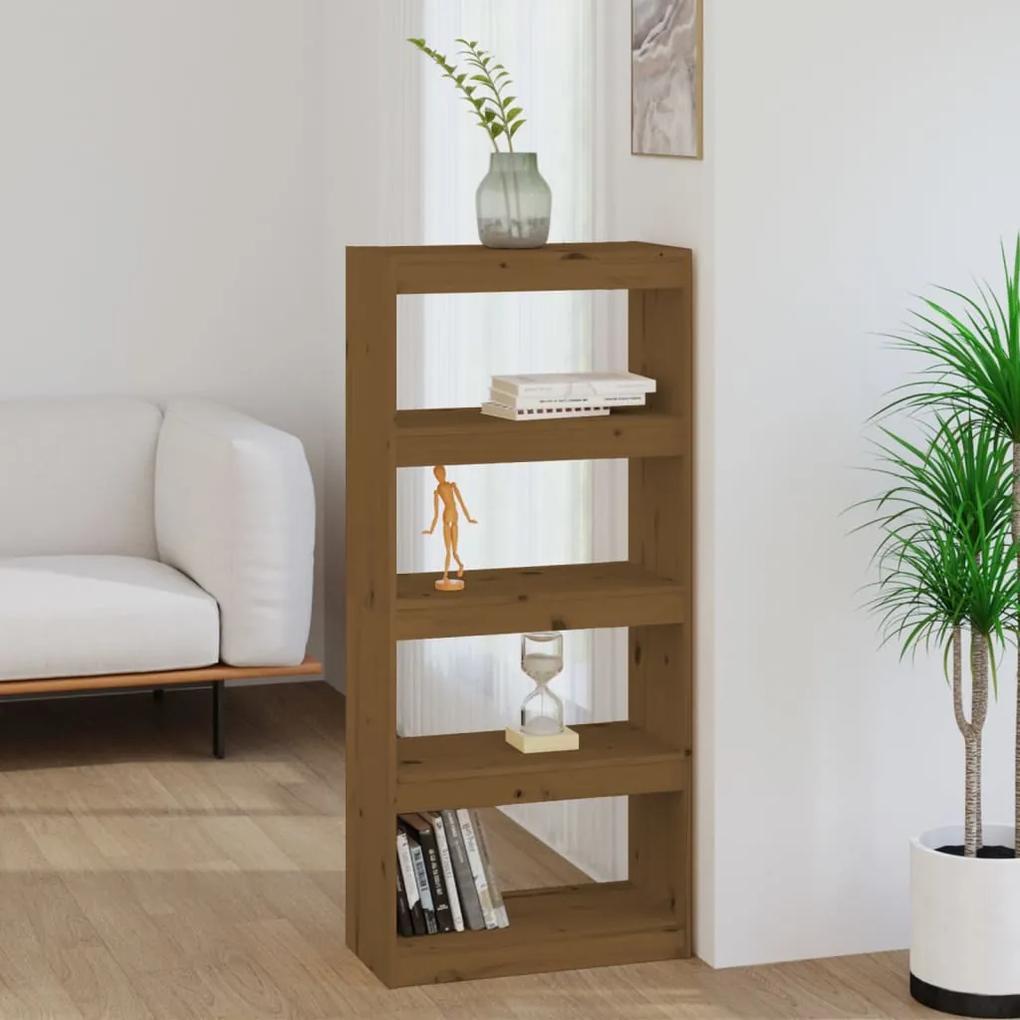 Libreria/divisorio miele 60x30x135,5 cm legno massello di pino