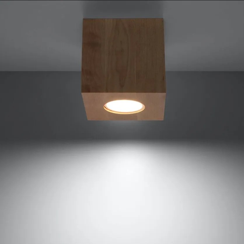 Plafoniera in Legno Naturale da soffitto QUAD GU10 da interno