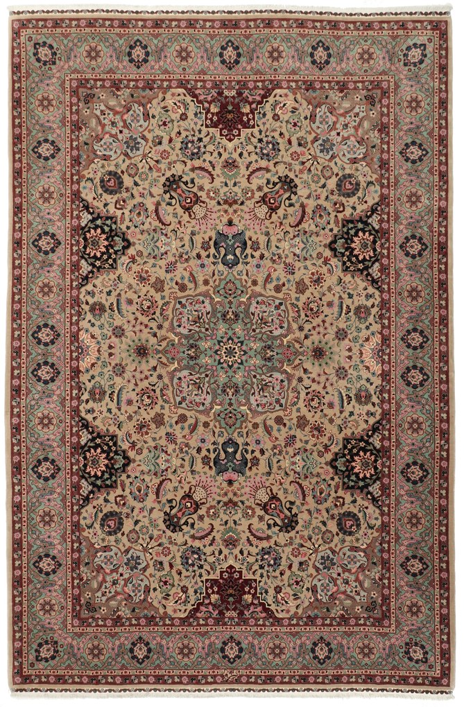 Tabriz Tappeto 310x210 (Iran) Annodato A Mano