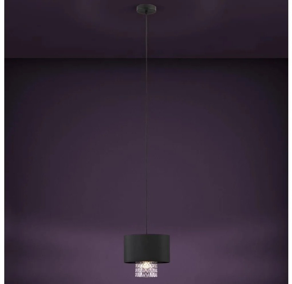 Eglo 39977 - Lampadario a sospensione con filo SAPUARA 1xE27/40W/230V nero