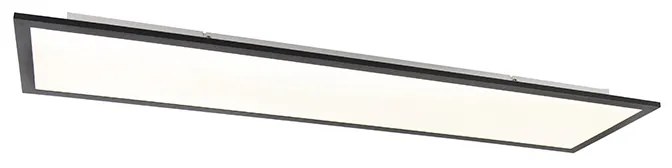 Plafoniera moderna nera con LED integrato 120 cm - Liv