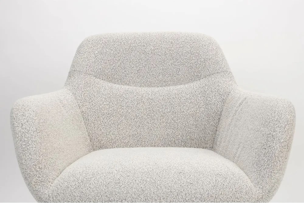 Poltrona bianca in tessuto bouclé Dude - White Label