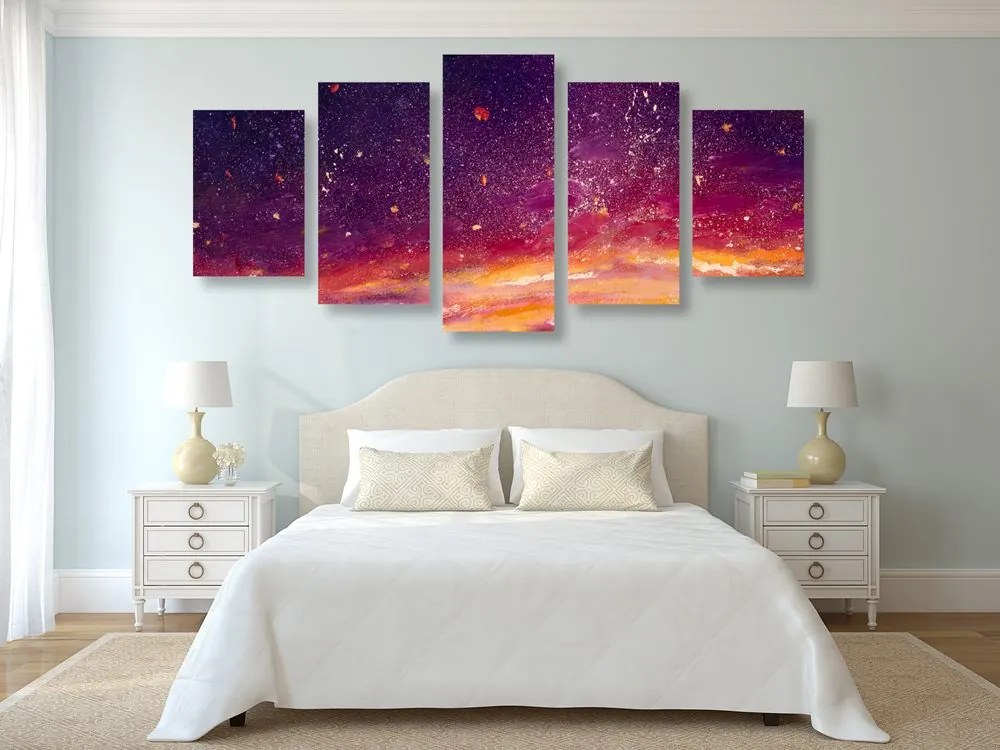 Quadri 5 pezzi – Pittura a olio del cielo