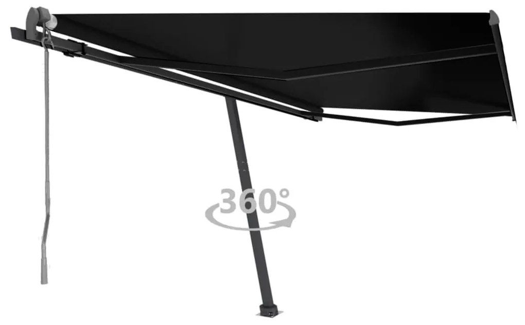 Tenda Sole Retrattile Automatica Con Palo 400x300 Cm Antracite /