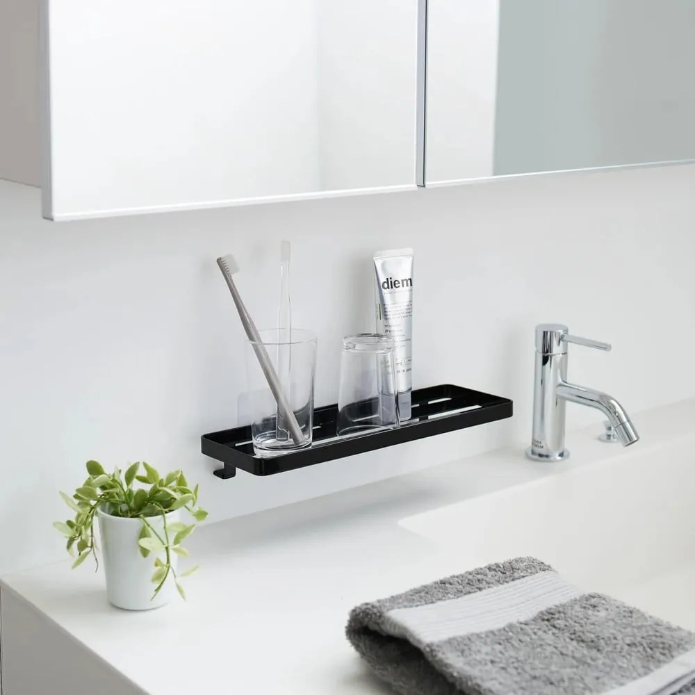Mensola da bagno senza foratura nera opaca in acciaio Film Hook – YAMAZAKI