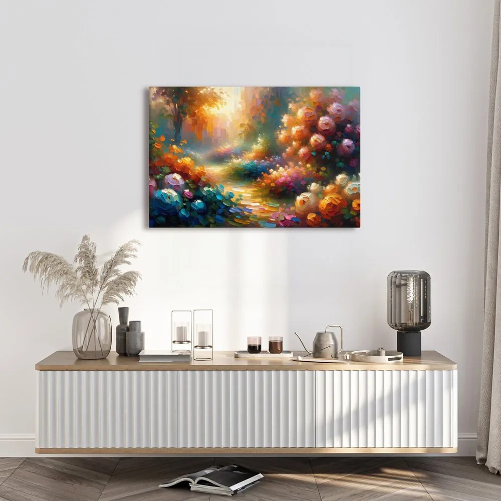Quadro su tela – Sentiero tra i fiori