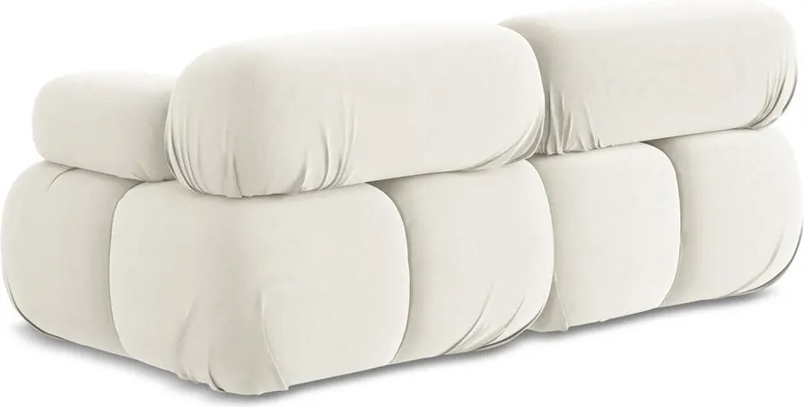 Divano componibile bianco con rivestimento in velluto 190 cm Lokua – Makamii