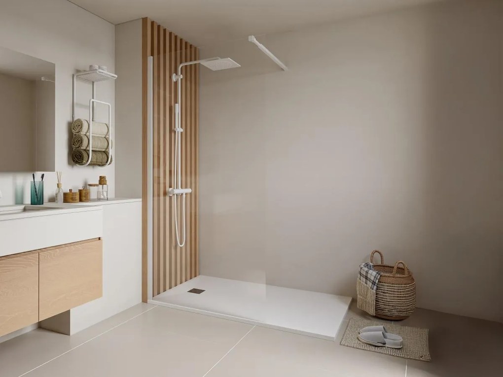 Parete per doccia walk-in Bianco opaco 120 x 200 cm - DAREN