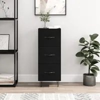 Credenza Nero 34,5x34x90 cm in Legno Multistrato 828597