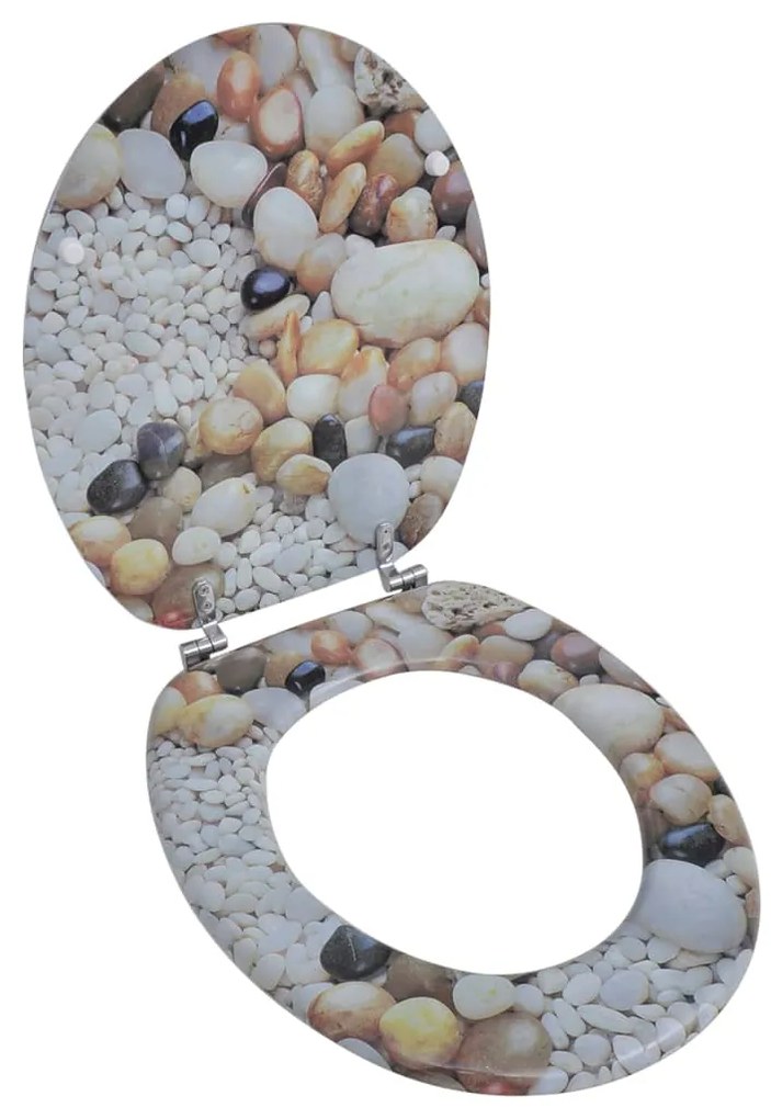 Coperchio Da Toilette İn Mdf Con Modello Ghiaia /