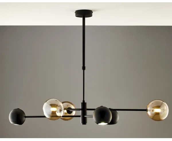 Jupiter 1993 - Lampadario a sospensione con supporto rigido MOKA 3xGU10/10W/230V + 3xG9/10W/230V nero/beige