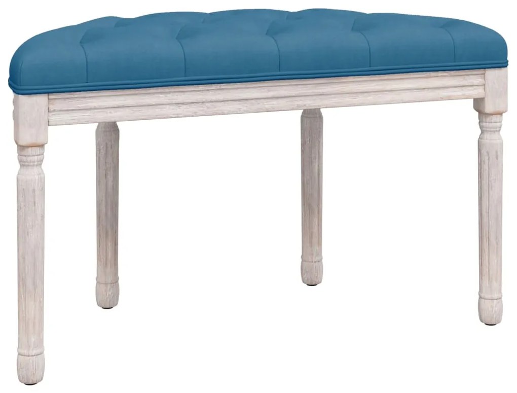 Panca blu 81,5x41x49 cm in velluto