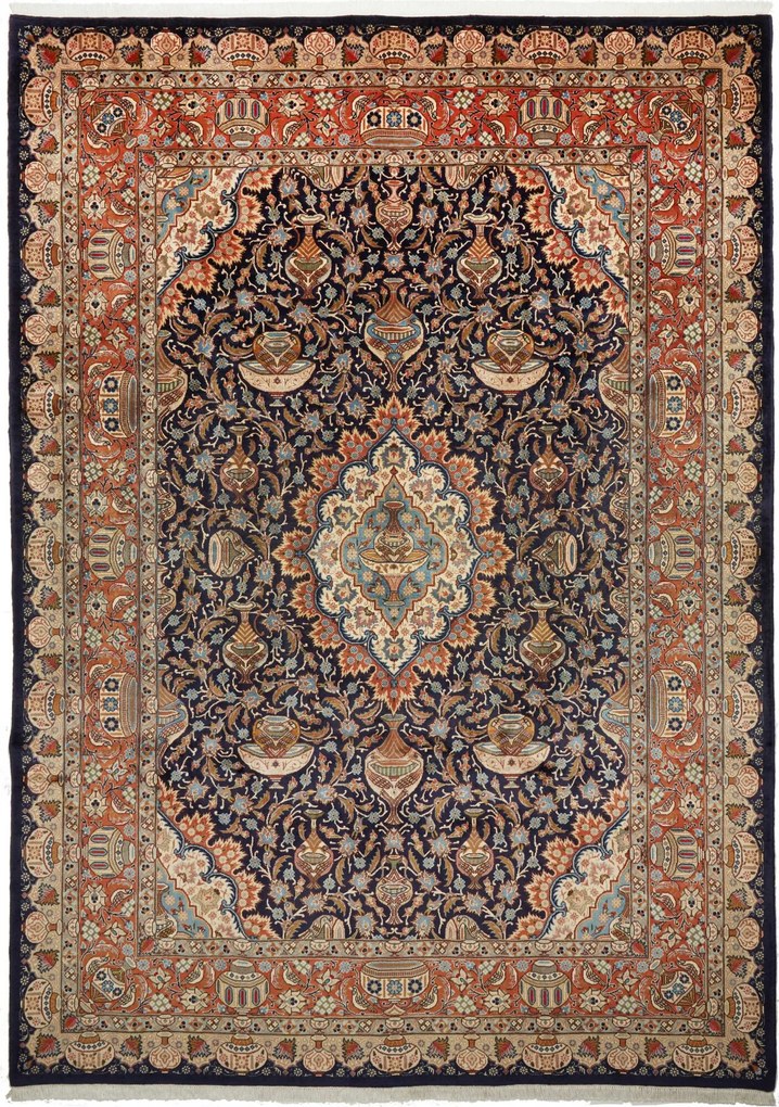 Kashan Tappeto 350x250 (Iran) Annodato A Mano