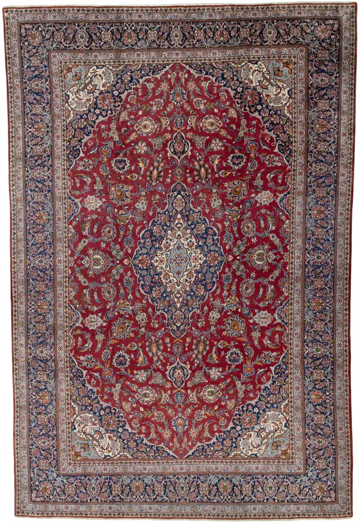 Kashan Tappeto persiano 240x370 Rosso (Iran) Annodato A Mano