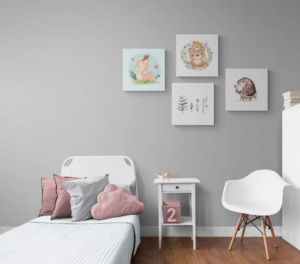 Set di quadri – Animali in colori tenui