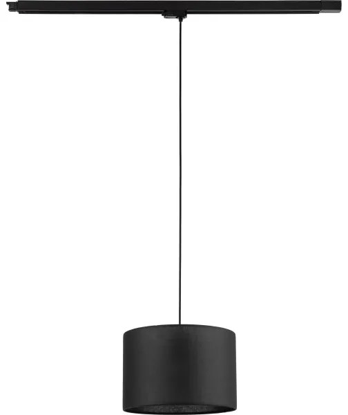 Lampadario a sospensione con filo Sistema ferroviario trifase TRACER 1xE27/15W/230V diametro 30 cm nero