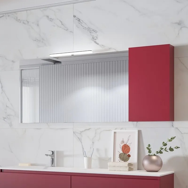 Specchio bagno 155cm pensile contenitore a destra  SP-155S - KAMALU