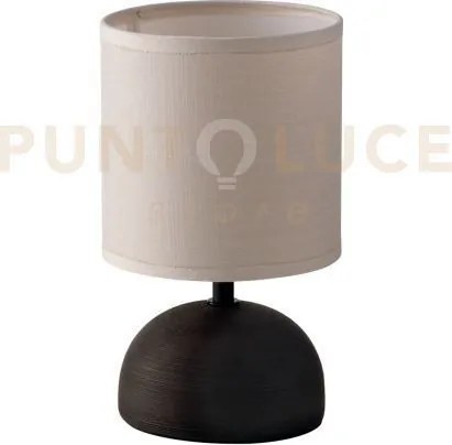 Lumetto furore marrone 1 luce attacco e14 14x24cm in ceramica e par...