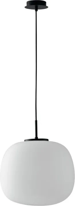 Lampadario Neoclassico Tolomeo nero paralume bianco E27 Ø35cm LUCE AMBIENTE DESIGN