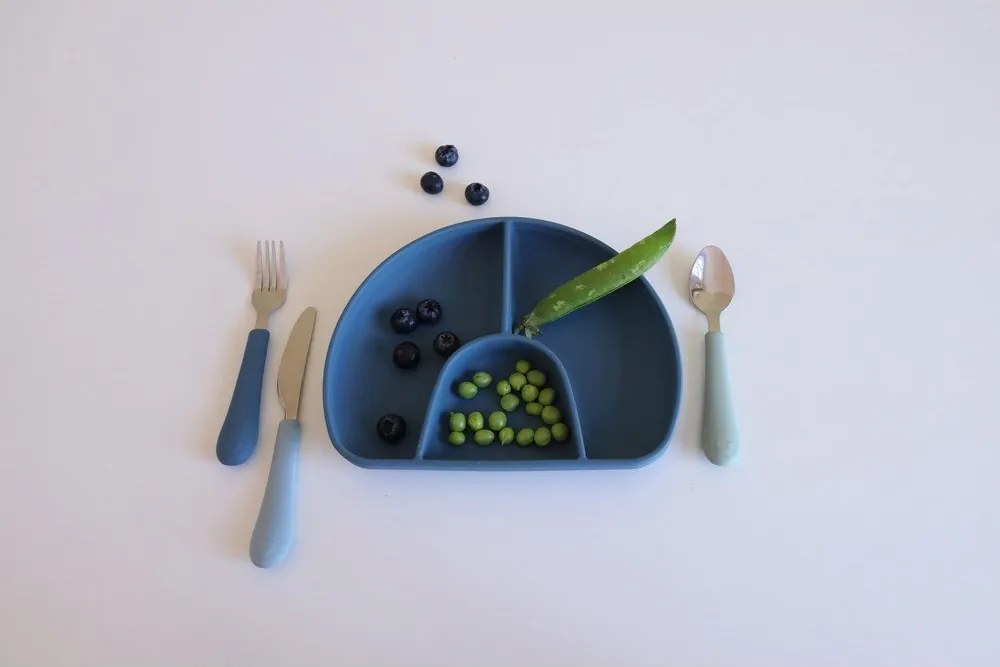 Posate per bambini verde/blu in silicone 3 pz Ocean Mix – Cam Cam Copenhagen