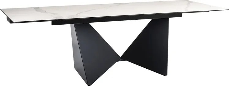 Tavolo allungabile Peterson Ceramic Statuario Venato in bianco/nero opaco - L160-240 cm