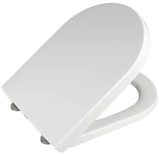 WENKO 18396100-WC sedile PALMA 46,5x35,7 cm bianco/argento
