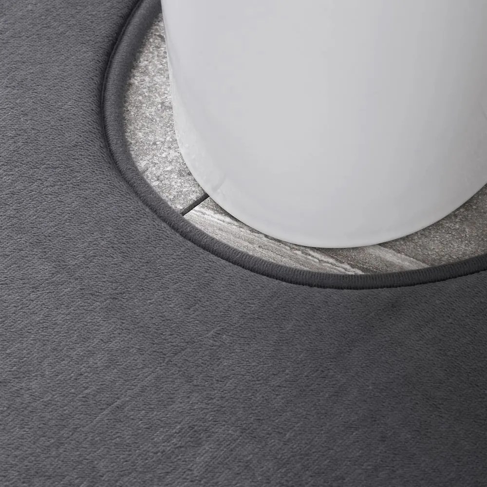 Set di tappetini per il bagno grigio scuro in memory foam 2 pz per WC 50x80 cm Anti-Bacterial – Catherine Lansfield