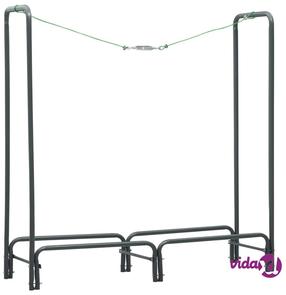 vidaXL Rastrelliera per Legna da Ardere Antracite 120x35x120cm Acciaio