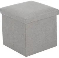 Pouf contenitore quadrato 30x30x30 cm grigio chiaro