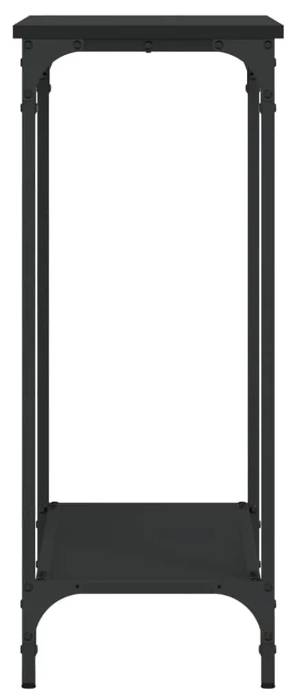 Tavolino consolle nero 75x30,5x75 cm in legno multistrato