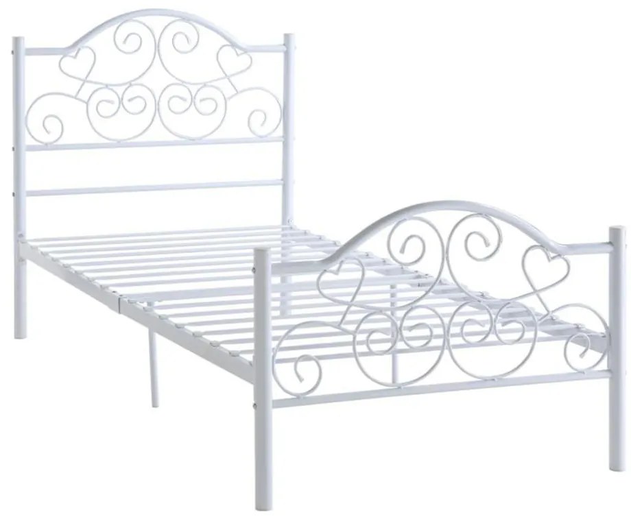 Letto singolo 90 x 190 cm in Metallo Bianco - LEYNA