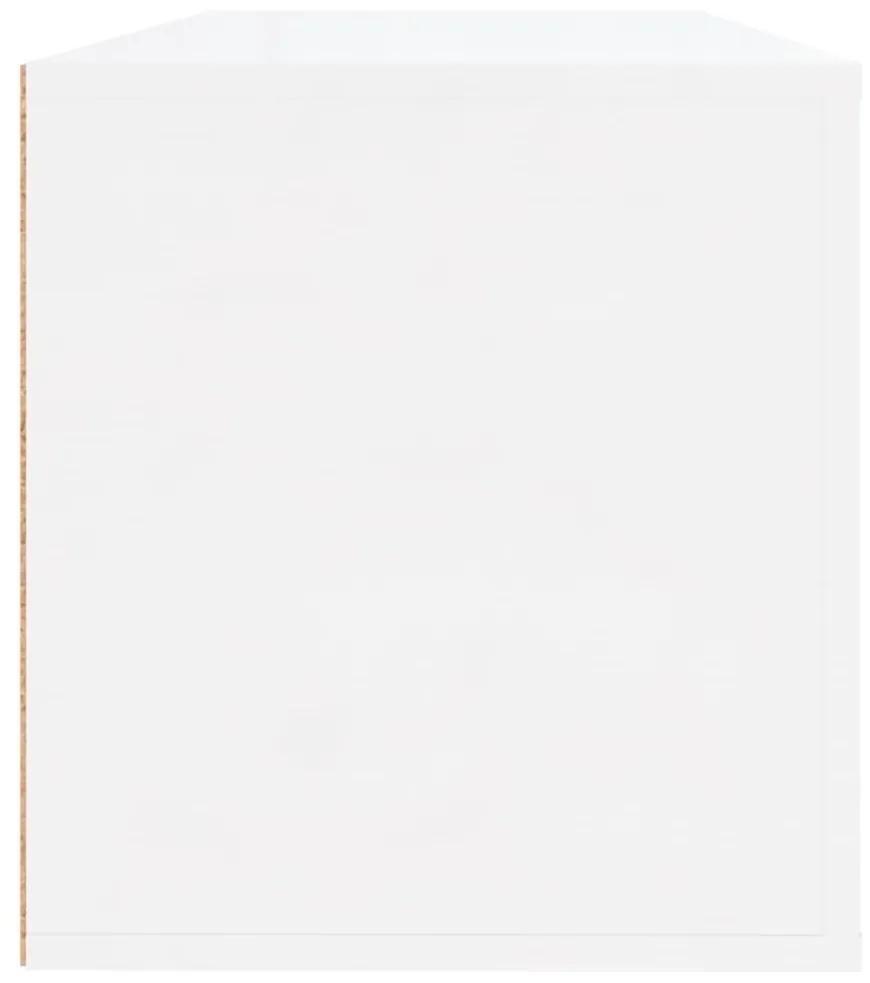Scarpiera Bianco Lucido 100x35x38 cm in Legno Multistrato