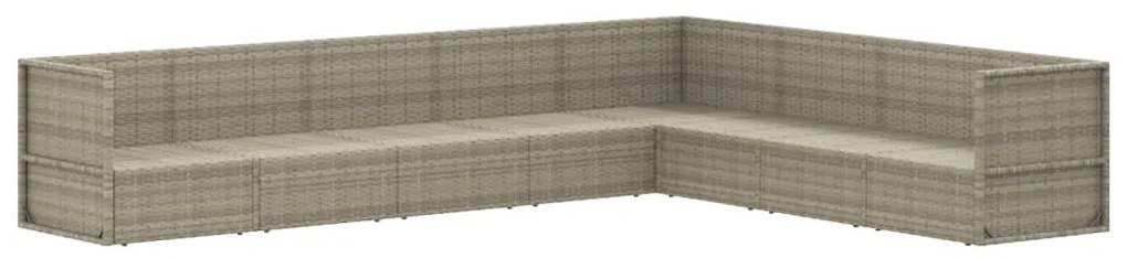 Set Divani da Giardino 8 pz con Cuscini in Polyrattan Grigio