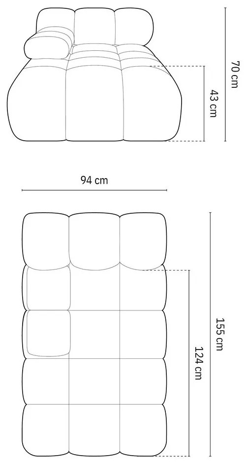 Modulo divano bouclé arancione (angolo sinistro) Bellis - Micadoni Home