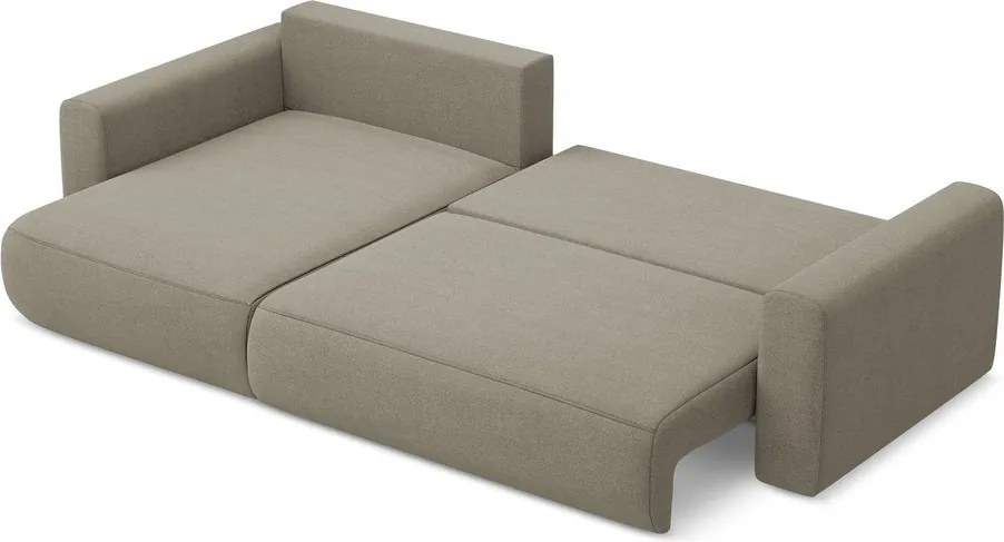 Divano angolare marrone chiaro allungabile/con contenitore (con penisola a sinistra/con chaise lounge) Kapua – Makamii