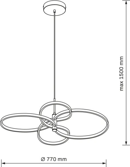 Lampada a sospensione LED su cavo RIBBON LED/37W/230V 4000K nero