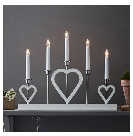 Markslöjd 705830 - Candelabro natalizio MELISSA 5xE10/3W/230V bianco