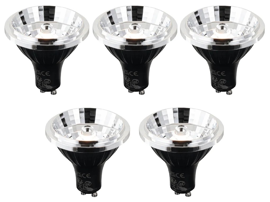 Set di 5 lampadine LED GU10 dimmerabili a 3 livelli Kelvin 70mm 6W 500 lm 2200 - 3600K