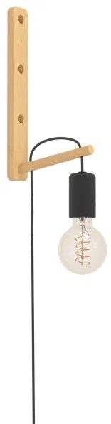 Eglo 44013 - Applique POCKLEY 1xE27/10W/230V marrone/nero